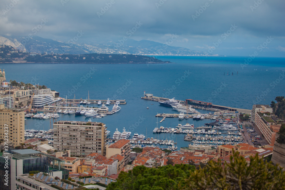 Magnificent aerial views of yachts and winter Monaco