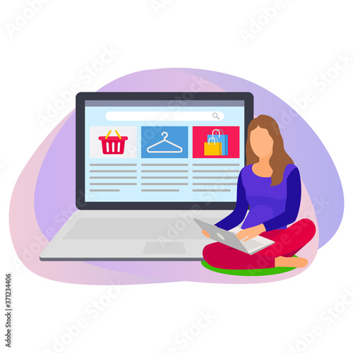 Online shopping on website application vector concept version 19.