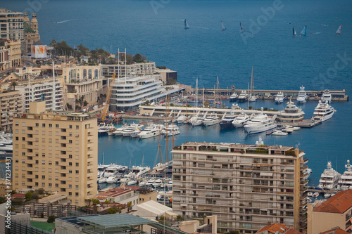 Magnificent aerial views of yachts and winter Monaco