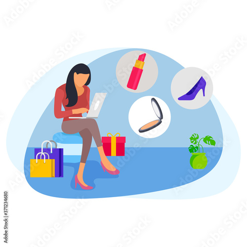 Online shopping on website application vector concept version 30.