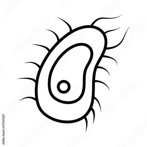 escherichia coli bacteria icon, line style
