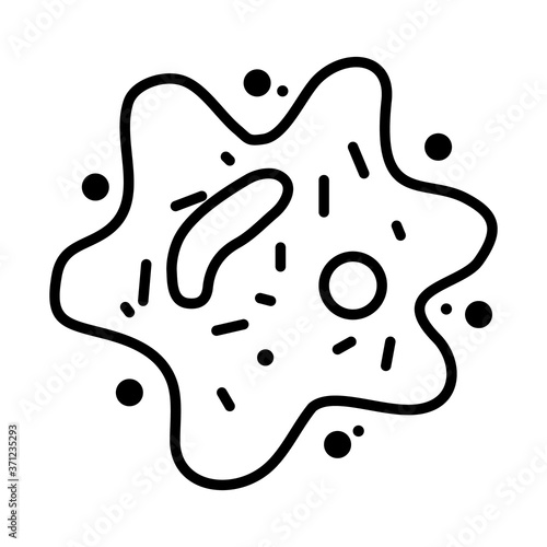 rhinovirus bacteria icon, line style