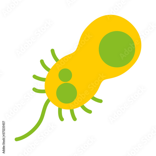 cholerae bacteria icon, flat style
