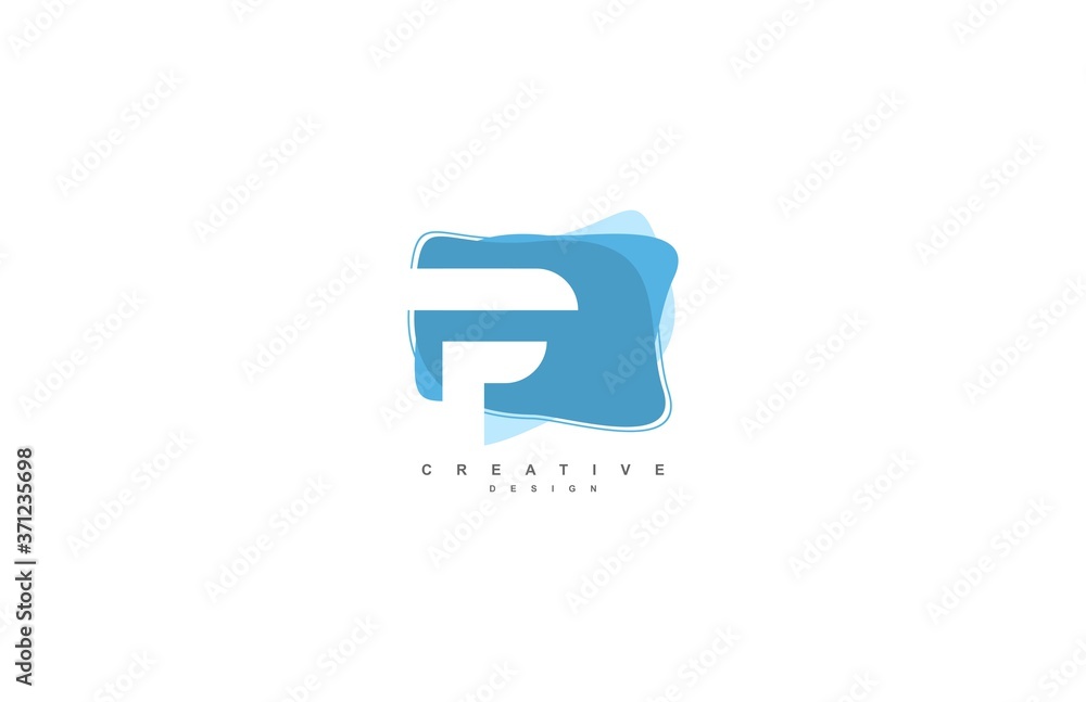 Abstract Flowing Liquid Shapes Letter F Logo Design