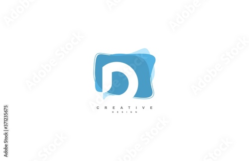 Abstract Flowing Liquid Shapes Letter D Logo Design