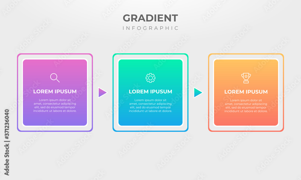 Gradient process infographic.