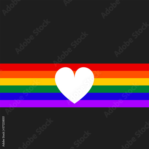Free Download LGBT flag with heart. Symbol lesbian, gay, bisexual, transgender rainbow flag. Poster, card, banner, background - GFXLoad