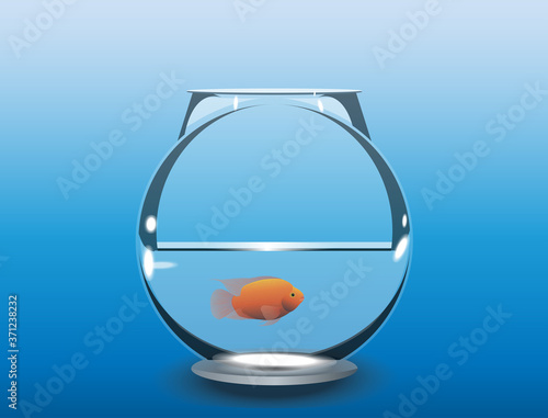 vector illustration of fishbowl showing water scarcity