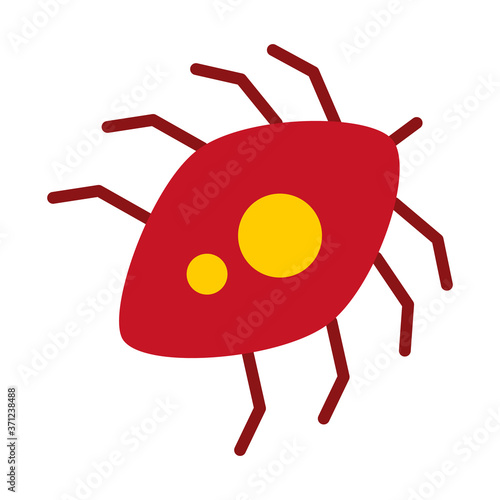 bacteria shape icon, flat style