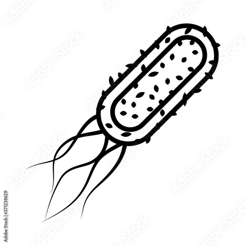 salmonella bacteria icon, line style