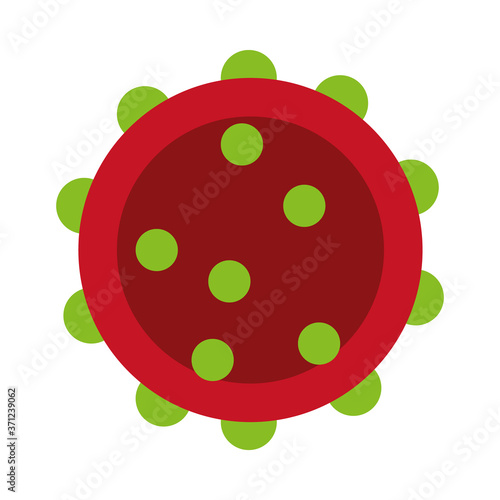 coronavirus bacteria icon, flat style