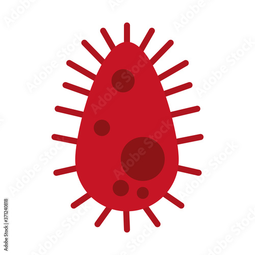 escherichia coli bacteria icon, flat style