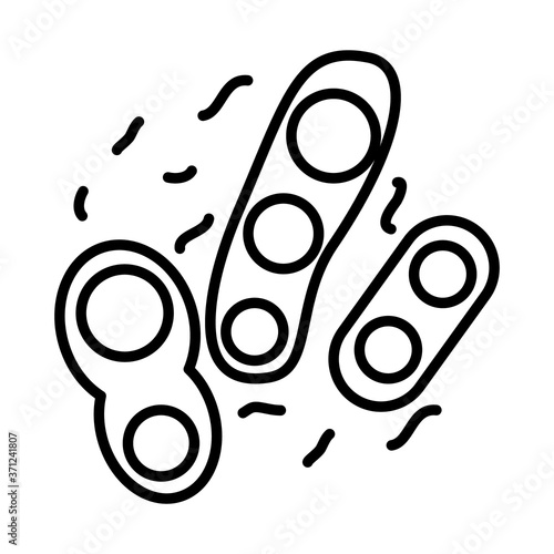 virus and bacterias icon, line style