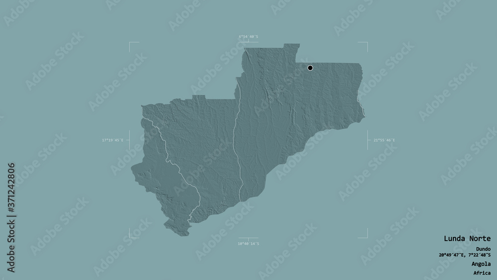 Lunda Norte - Angola. Bounding box. Administrative