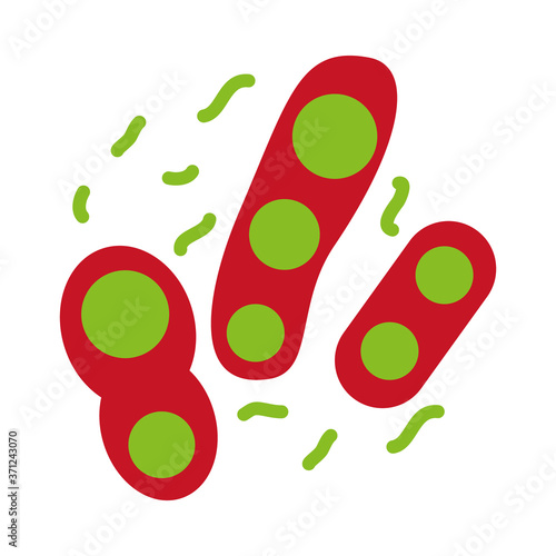 virus and bacterias icon, flat style