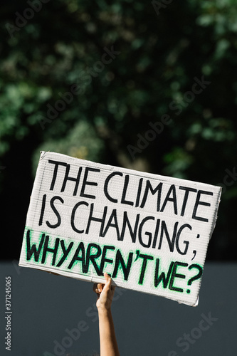 Climate change protest sign photo