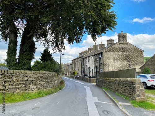 Street view, in the village of Steeton, Keighley, UK photo