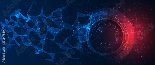 Quantum processing. Deep learning artificial intelligence. Future new technology  for business or science presentation