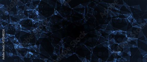 Quantum processing. Deep learning artificial intelligence. Future new technology  for business or science presentation