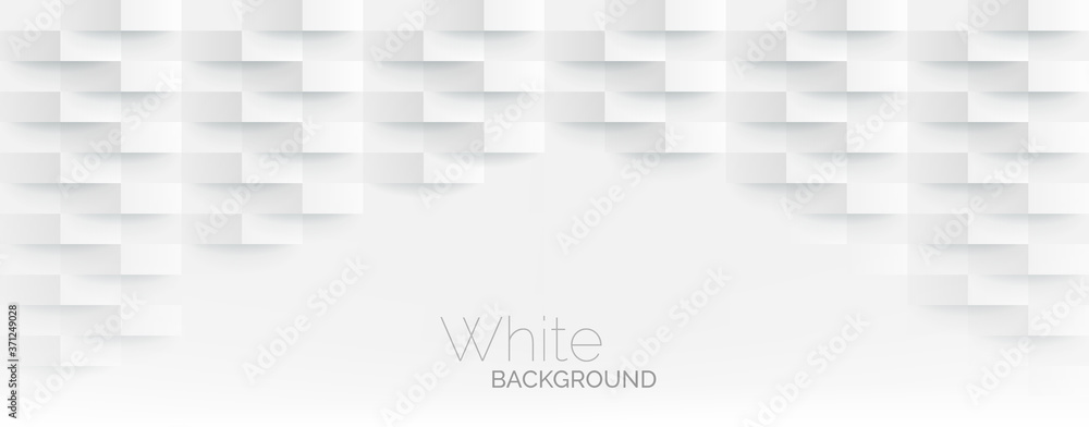3D Futuristic white paper corners mosaic white background. Realistic geometric mesh rectangle texture. Abstract white vector wallpaper with hexagon grid 3D Futuristic white paper corners mosaic white background. Realistic geometric mesh rectangle texture. Abstract white vector wallpaper with hexagon grid
