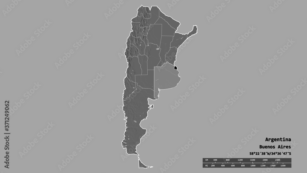 Location of Buenos Aires, province of Argentina,. Bilevel