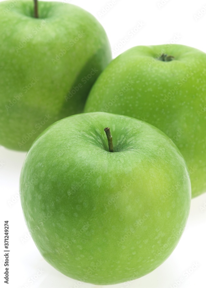 Granny Smith Apples, malus domestica, Fruits against White Background Granny Smith Apples, malus domestica, Fruits against White Background