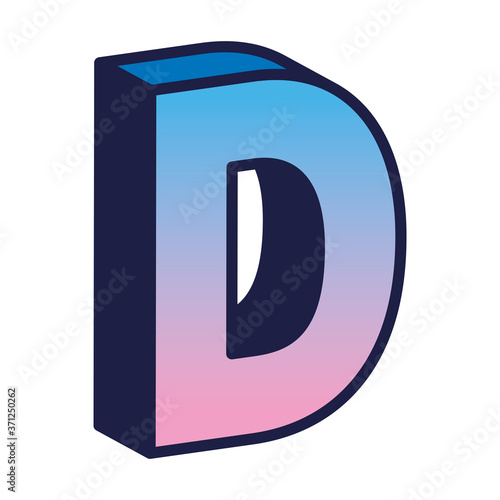 3d d letter design, lettering typography retro and comic theme Vector illustration
