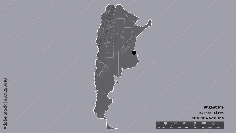 Location of Ciudad de Buenos Aires, federal district of Argentina,. Administrative