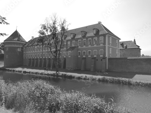 The castle. Artistic look in black and white. photo