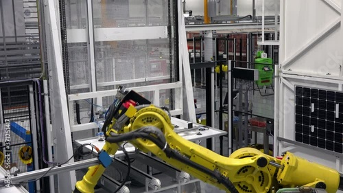 Solar Panel Framing Process In A Modern Photovoltaic Factory