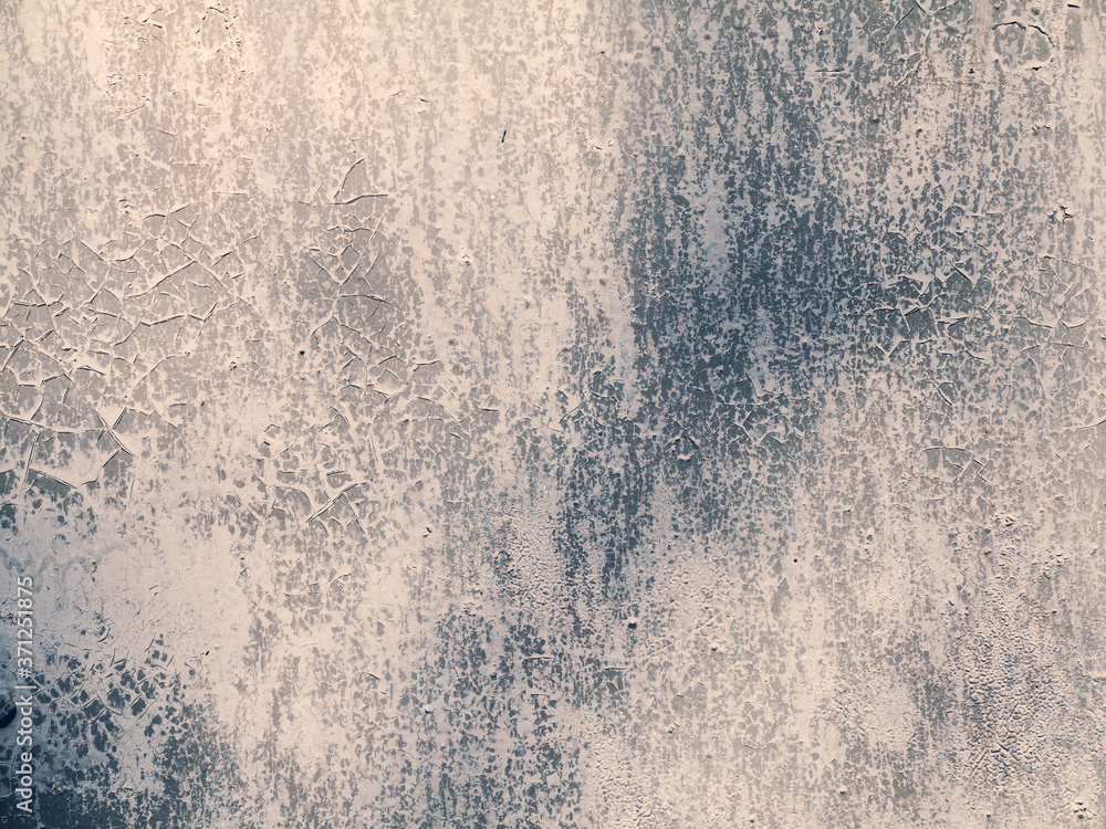 Fototapeta premium Creative bright metallic background. Flat background texture of dirty rusty metal. Bright rusty spots as the main background for a vintage scratched design