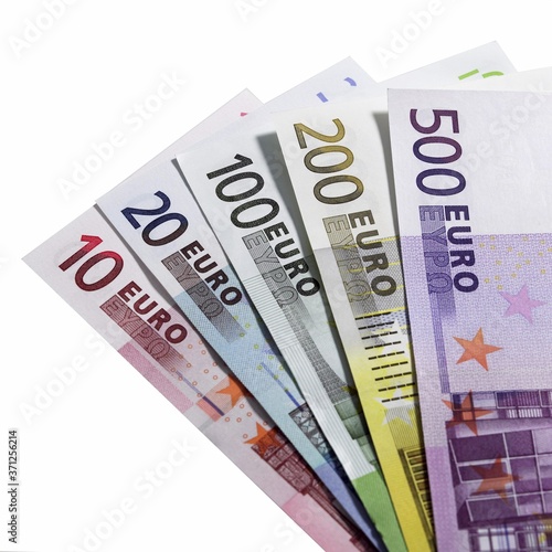 10, 20, 100, 200, and 500 Euro Bank Notes
