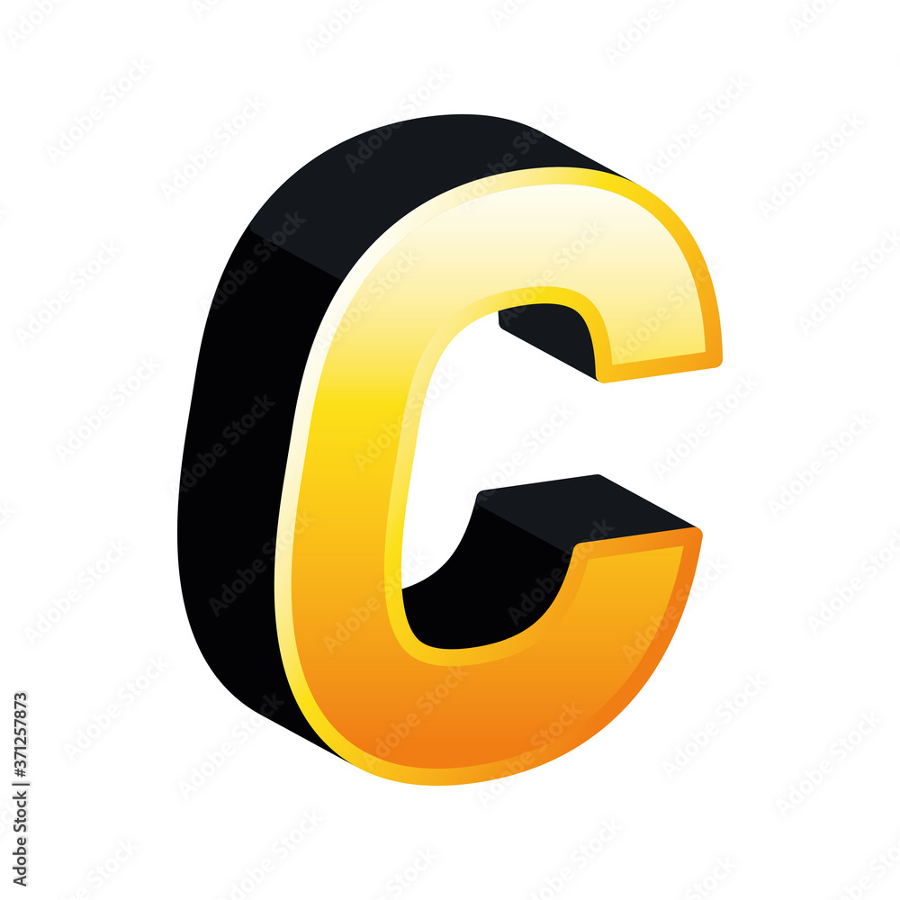 3d c letter design, lettering typography retro and comic theme Vector illustration 3d c letter design, lettering typography retro and comic theme Vector illustration
