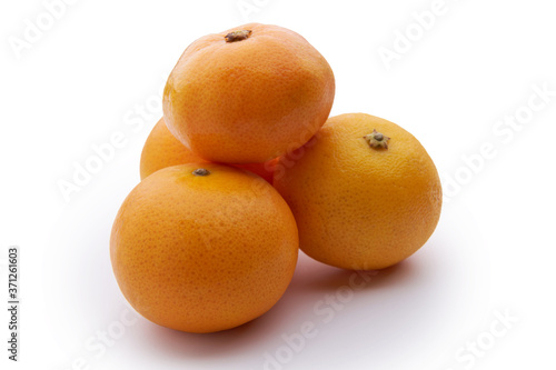 mandarin oranges on white backbground