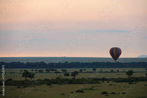 Hot Air Balloon over Masai Mara in Kenya, Africa