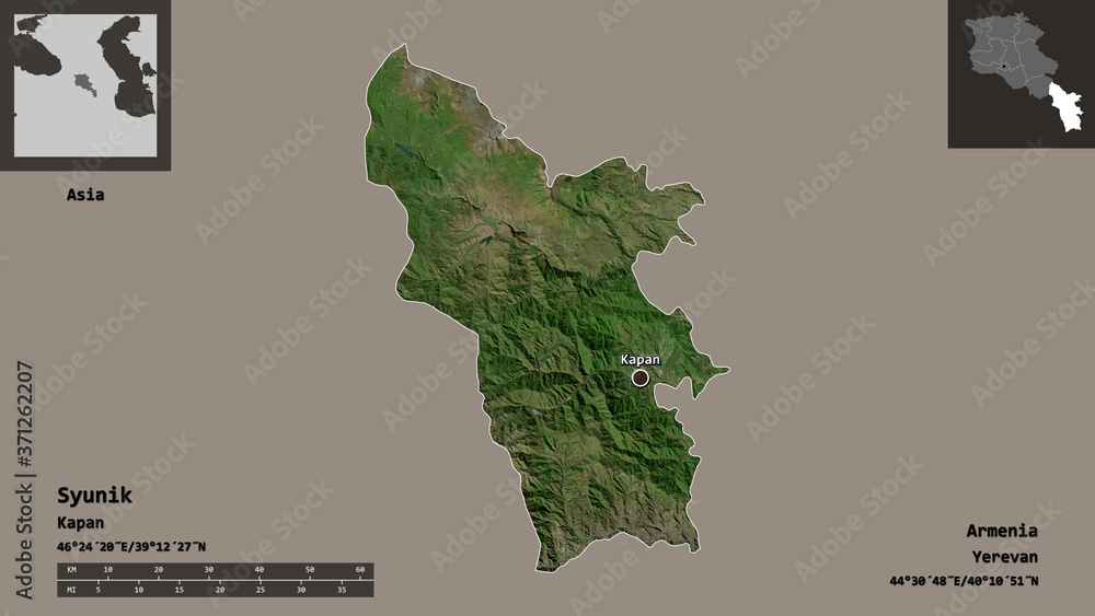 Syunik, province of Armenia,. Previews. Satellite