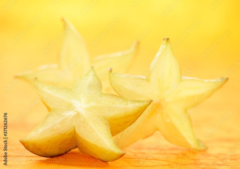 Carambola Star Fruit, averrhoa carambola, Exotic Fruit Carambola Star Fruit, averrhoa carambola, Exotic Fruit