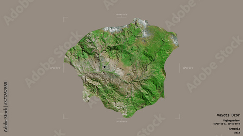 Vayots Dzor - Armenia. Bounding box. Satellite