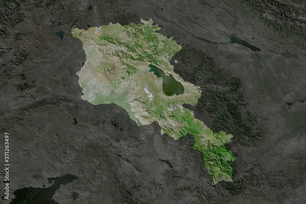 Armenia. Neighbourhood desaturated. Satellite