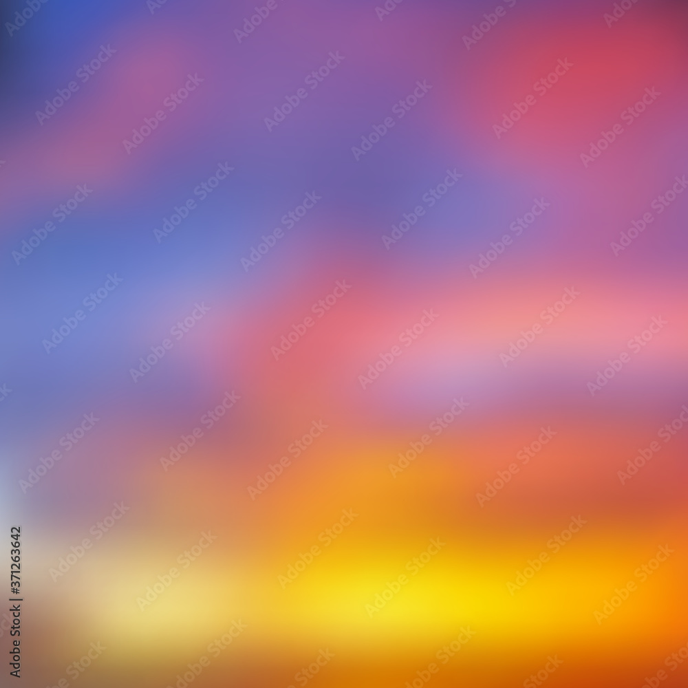 Bright beautiful background, a combination of color gradients and spots, imitation of a sunset sky.