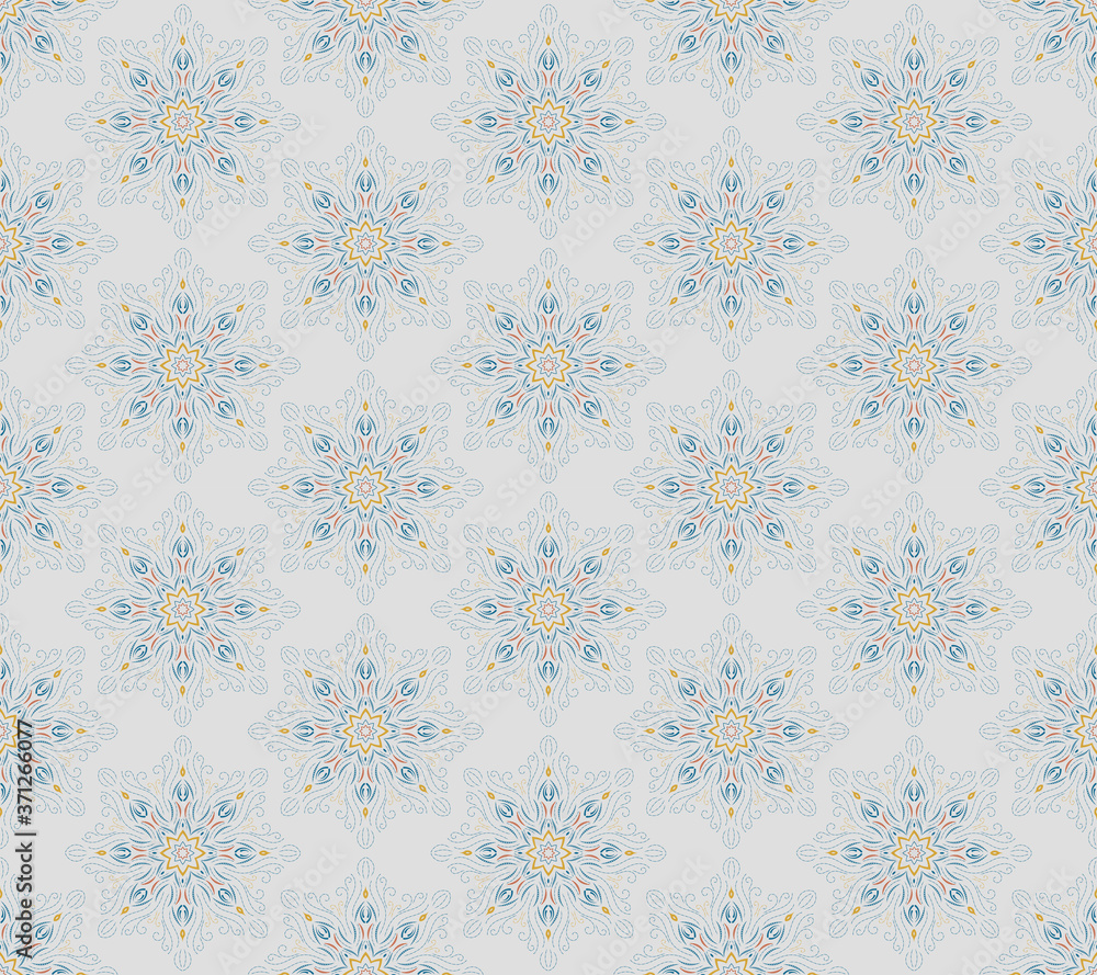 Mandala seamless pattern. Pastel colors for clothes, linen, cover