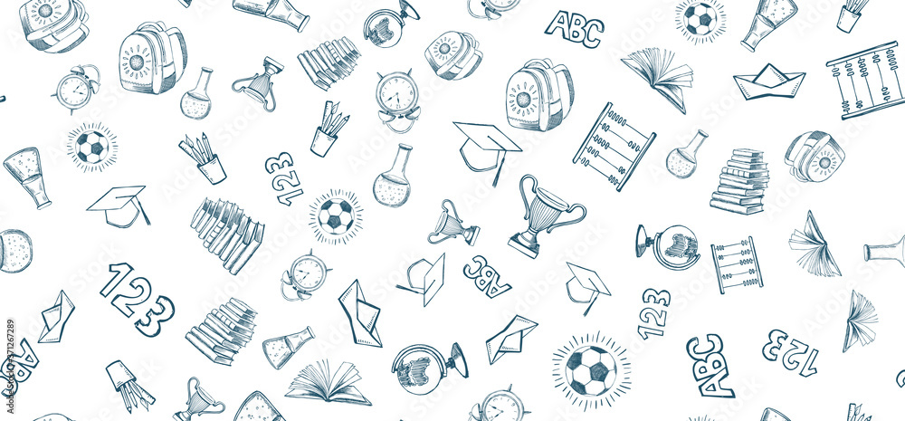 Back To School hand drawn set. Vector. Back To School hand drawn set. Vector.