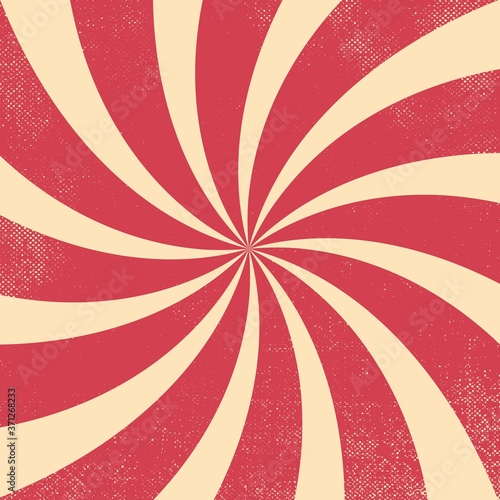 Vintage red retro wavy burst background