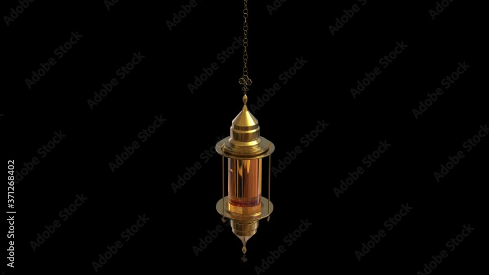 Arabic Golden Ramadan Lantern with alpha channel included. 3d animation Arabic Golden Ramadan Lantern with alpha channel included. 3d animation