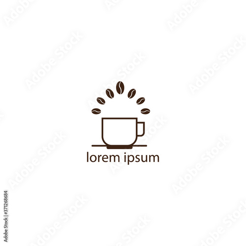 Cup  coffee logo illustration  simple line icon vector design