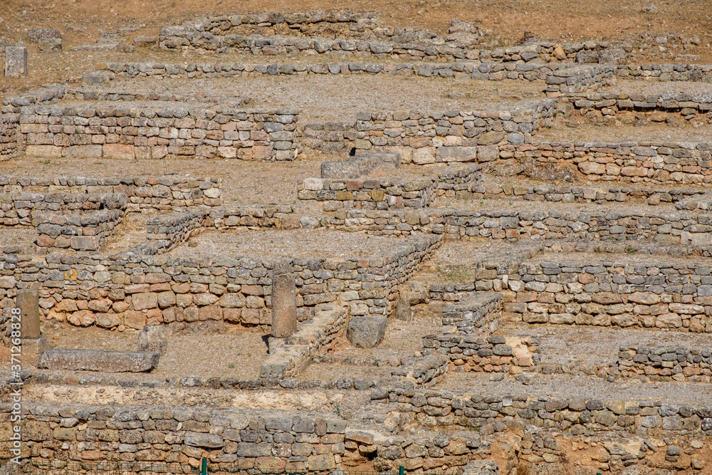 casa de los Plintos, Uxama, Alto del Castro, Villa de origen celtíbero que data de hace más de 2.000 años, Soria, Comunidad Autónoma de Castilla, Spain, Europe casa de los Plintos, Uxama, Alto del Castro, Villa de origen celtíbero que data de hace más de 2.000 años, Soria, Comunidad Autónoma de Castilla, Spain, Europe