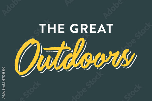 The Great Outdoors Vector Text Illustration Background