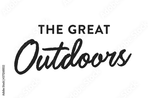 The Great Outdoors Vector Text Illustration Background