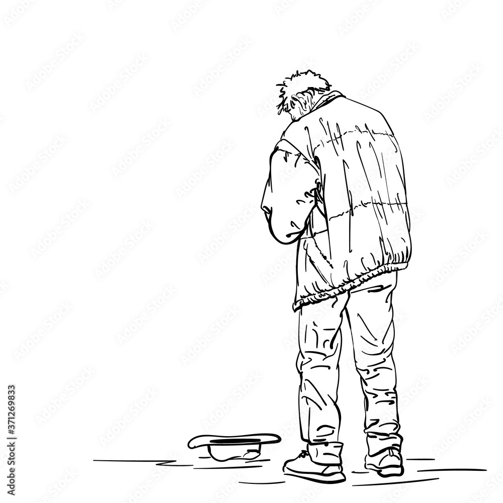 Beggar Holding Poster Vector  Photo Free Trial  Bigstock