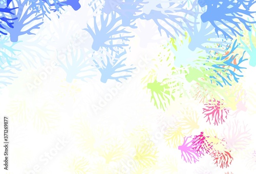 Light Multicolor vector doodle layout with leaves.